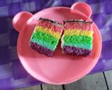 Foto langkah ke 14 dari resep Kue ultah Rainbow cake kukus.