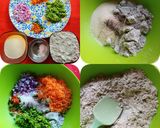 A picture of step 1 of Bajra Atta And Semolina Idly With Delicious Chutney.