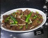 A picture of step 5 of Tawa fry mutton kaleji.