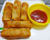 A picture of step 6 of Veg aata patties rolls.