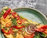 Foto langkah ke 4 dari resep Dadar Telur Keju Topping Sayur (sisa di kulkas).