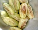 A picture of step 2 of Dudh potol (pointed gourd in milky gravy).