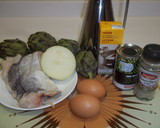 Foto del paso 1 de la receta: Pastel de merluza, alcachofas y guisantes