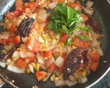 A picture of step 3 of Kara chutney, for South Indian.