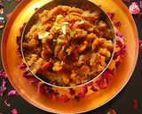 A picture of step 5 of Moong dal Halwa.