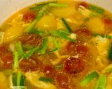 Hình bước làm 5 của món Canh Cà Chua Bi Nấu Trứng