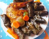 A picture of step 7 of Roast Chicken Stuffed with Grape Leaves.