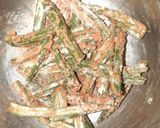 A picture of step 4 of Kurkuri Bhindi fry.
