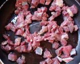 A picture of step 1 of Beef fry with fried rice.