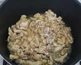 A picture of step 4 of Stir fry chicken spegettis.
