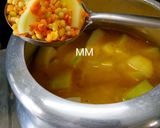 A picture of step 1 of Dal Palak and Green Papaya Curry.