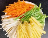 Hình bước làm 1 của món Cầu vồng sau mưa - món chay