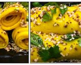 A picture of step 8 of खांडवी Khandvi.