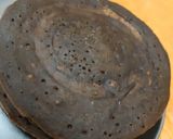 A picture of step 4 of Chocolate crepe cake.