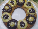Rosca De Pascua Con Crema Pastelera de Vainilla y De Chocolate