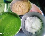 A picture of step 3 of Tricolour trimix dhokla.