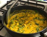 A picture of step 7 of Mix veg with mango purée and coconut milk.