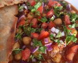 A picture of step 9 of Chana Masala (Chickpea curry) - purely veg.