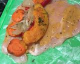 Foto del paso 3 de la receta: Supremas de pollo rellenas con guarnición de vegetales asados