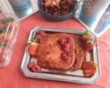 A picture of step 6 of Valentine breakfast ❤❤❤ strawberry jam French toast.