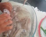 A picture of step 2 of Baby Squid (preparing and dry frying).