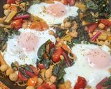 A picture of step 8 of One-pan egg, tomato, chard + cumin brunch.