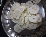 A picture of step 2 of Raw banana masala chips.