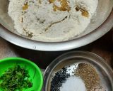 A picture of step 1 of Maida spicy roti.