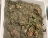 A picture of step 5 of پالک گوشت.