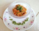 A picture of step 4 of Matar wala baingan ka bharta without onion.
