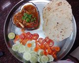 A picture of step 2 of Mutton paya with makki ki roti.