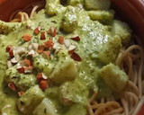 Foto del paso 6 de la receta: Espaguetis con pesto de guisantes y almendra