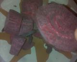 A picture of step 1 of Pink Beet Hummus.