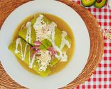 A picture of step 8 of Mexican Green Enchiladas.