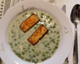 Brokkolis zöldborsófőzelék sült tofuval recept fázis 6 fotója