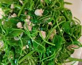 Hình bước làm 3 của món Rau bò khai xào thịt băm