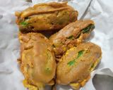 A picture of step 6 of Potato Stuffed Chilli Pakoray.