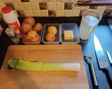 A picture of step 1 of Leek and Potato Soup.