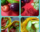 A picture of step 1 of Ratatouille in besan wrap.