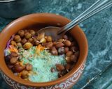 A picture of step 3 of Black chana salad.