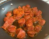 A picture of step 3 of Prawns and Chorizo Pasta.