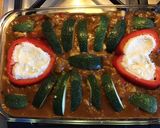 Une image de l'étape 12 de Gratin de courgettes et poivrons au bœuf et pecorino.