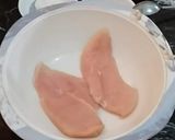 A picture of step 1 of Cheesy Chicken with spaghetti & potato wedges.