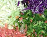 A picture of step 1 of Vegetable Fried Rice.