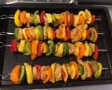 Une image de l'étape 5 de Brochettes marinées poulet,poivrons multicolores et ananas (marinade exotique maison).