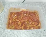 A picture of step 6 of Carne al Pastor.