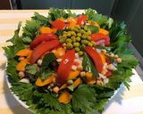 Une image de l'étape 18 de Salade de brede mafane au céleri,carottes,pois chiches, tomates et oignon.