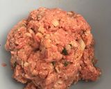 A picture of step 1 of Greek style home burgers.