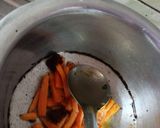 A picture of step 2 of Schezwan carrot rice with carrot sabzi.