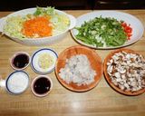 A picture of step 1 of Shrimp and Shiitake Spring Rolls.